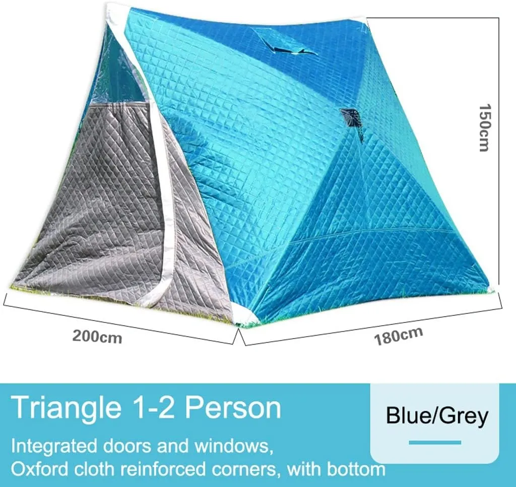 1-2 Winter Fishing Tent Winter Ice Fishing Tent Camping Tent Windproof and Rainproof Outdoor Winter Fishing Warm Tent (Color : D, Size : 200 * 180 * 150cm) (E 200 * 180 * 150cm)