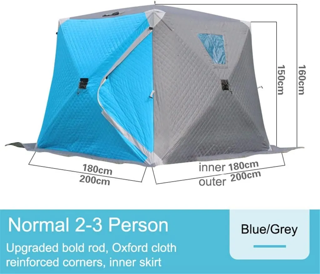 1-4 Winter Fishing Tent Winter Ice Fishing Tent Camping Tent Windproof and Rainproof Outdoor Winter Fishing Warm Tent (Color : D, Size : 220 * 220 * 200cm) (D 200 * 200 * 160cm)