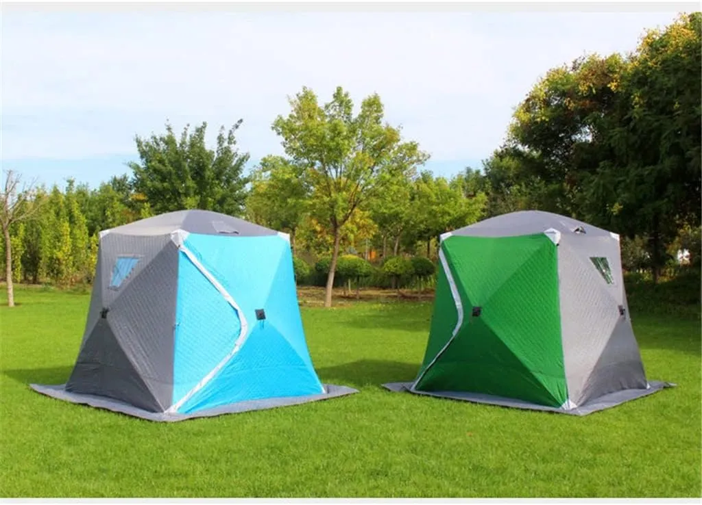 1-4 Winter Fishing Tent Winter Ice Fishing Tent Camping Tent Windproof and Rainproof Outdoor Winter Fishing Warm Tent (Color : D, Size : 220 * 220 * 200cm) (D 200 * 200 * 160cm)