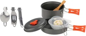 1 Set Compact Camping Cookware Stove for 1-2 People Picnic Cookware Set and Camping Pans Outdoor Cooking Supplies Orange