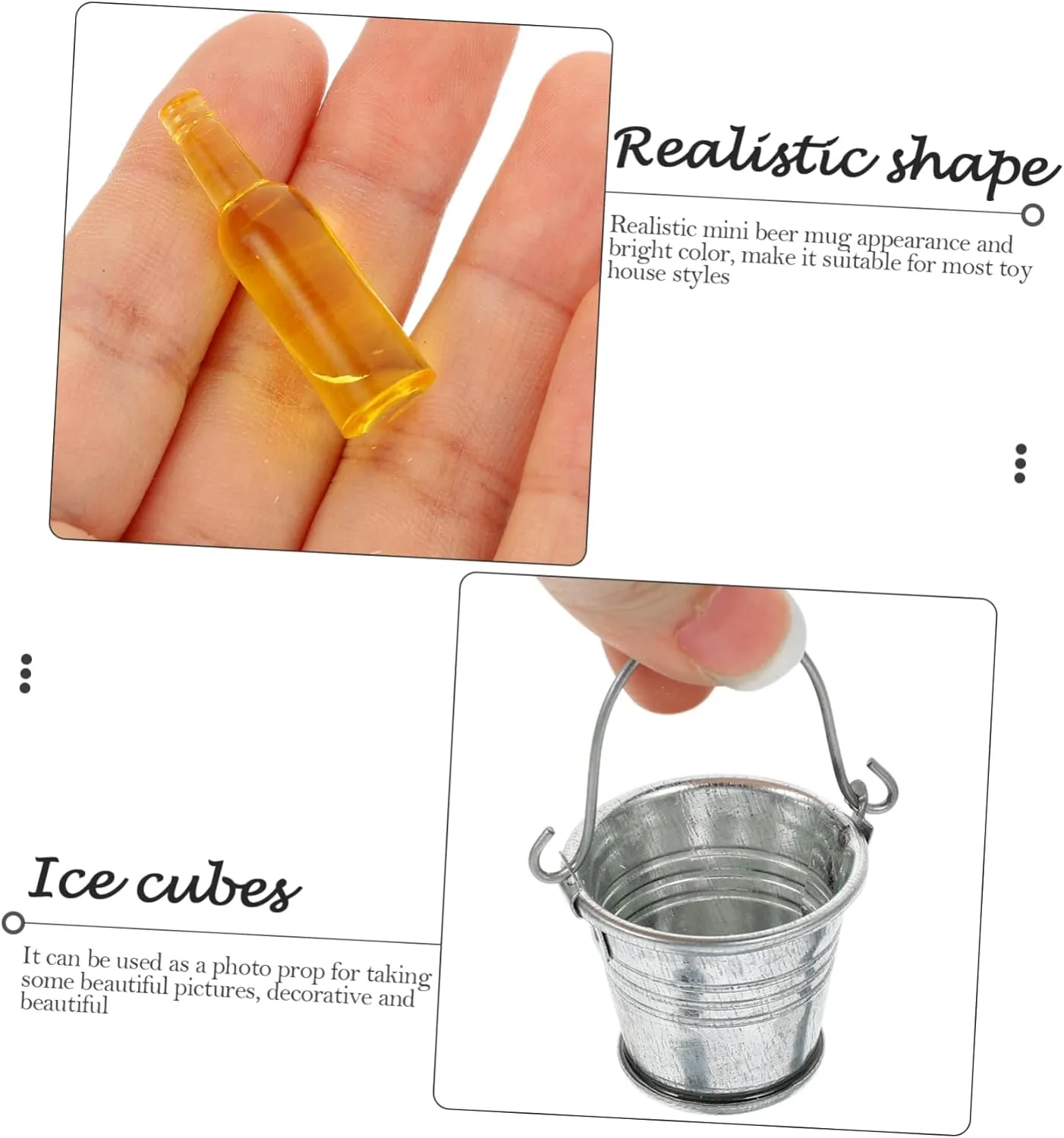 1 Set Miniature Scene Model Adornment Realistic Mini Beer Bottles Cups for Dollhouse Decoration for Landscaping and Photography Props