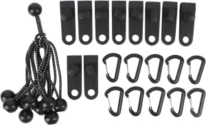 10 Set Tarp Clips Heavy Duty Lock Grip, Outdoor Tent Clips Set Windproof Tent Fasteners Holder Elastic Rope Plastic Buckle Set for Camping Hiking
