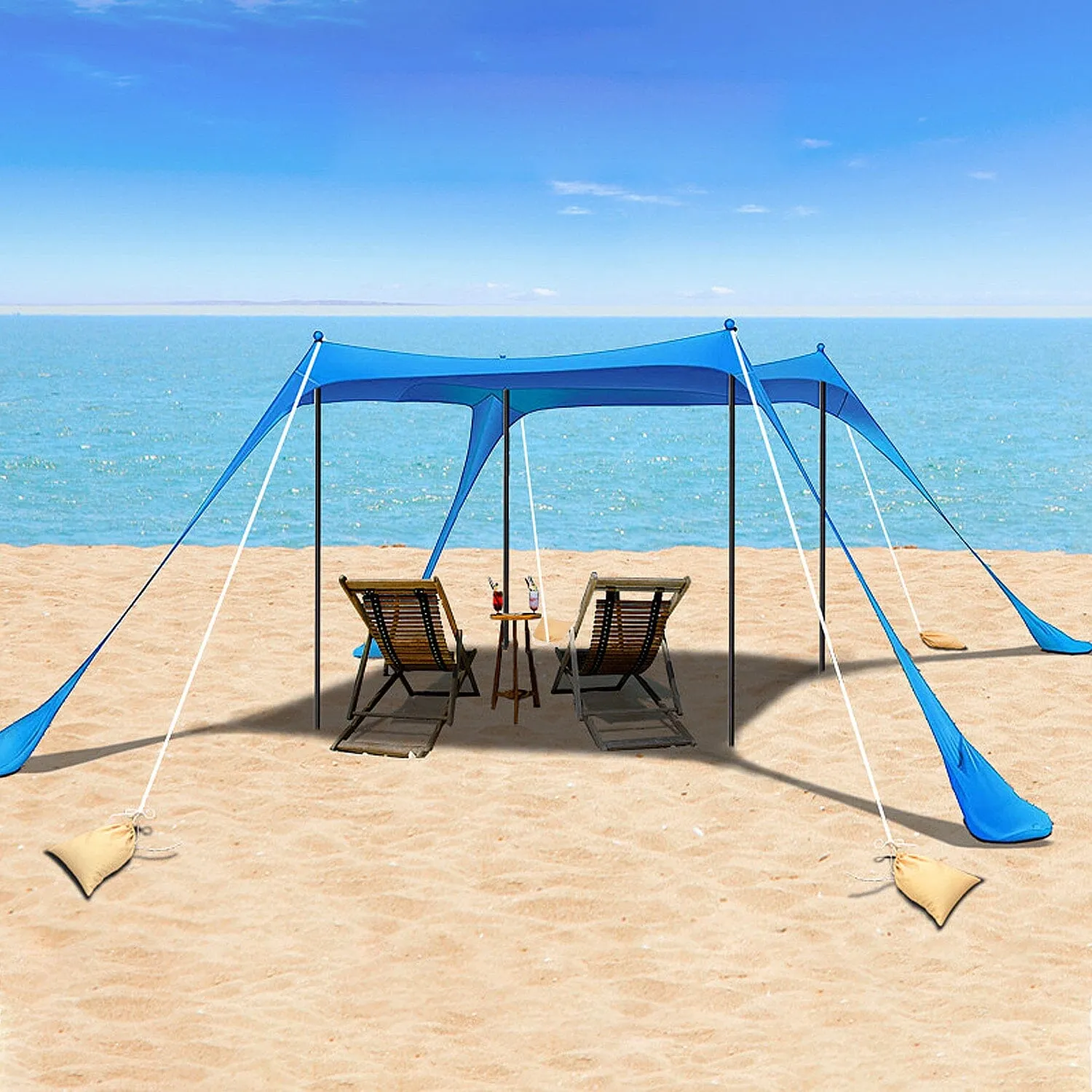10 x 10 ft Sun Shelter Family Beach Tent Outdoor Shade UPF50  with Sandbag