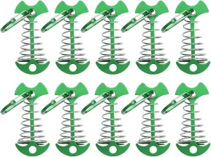 10Pcs Deck Planks Board Tent Stakes Windproof Spring Anchors Fishbone Deck Anchors Peg Fishbone Guyline Cord Adjuster