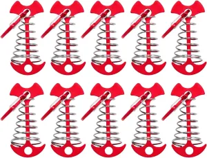 10Pcs Deck Planks Board Tent Stakes Windproof Spring Anchors Fishbone Deck Anchors Peg Fishbone Guyline Cord Adjuster