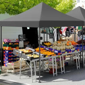 10x10 Pop Up Canopy Tent with Vent, Easy Set Up Tent, Instant Sun Shelter Canopy with Wheeled Bag, 4 Sandbags, 12 Stakes & 4 Ropes, for Parties, Beach, Outdoor