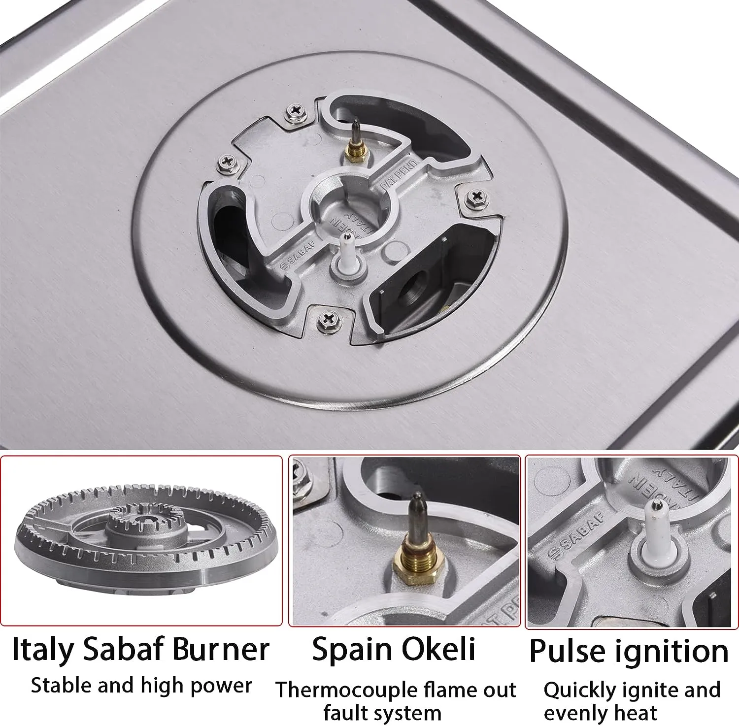12 in. 2 Burners Recessed Gas Cooktop in Stainless Steel with 2 Power Burners