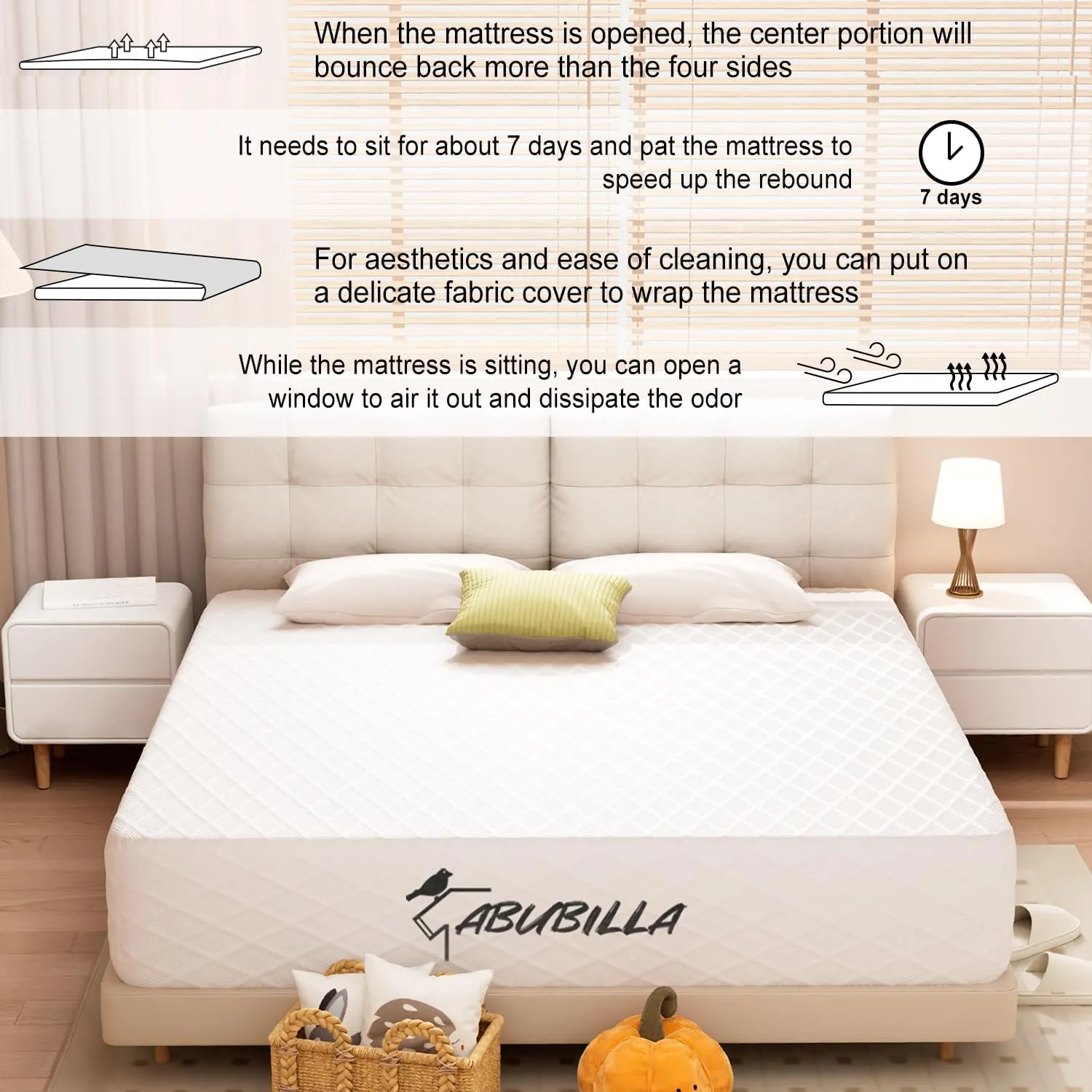 12 Inch Queen Size Mattress,Memory Foam Mattress for Guest Rooms to Improve Back Pain,Sponge with Cooling Gel Particles Inside,CertiPUR-US【New Version】