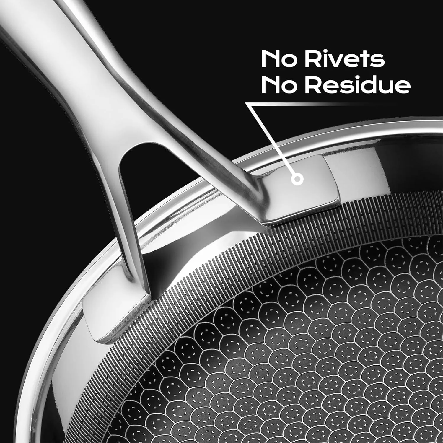 12in Lid Nonstick Frying Pan - Stainless Steel Skillet, Dishwasher & Oven Safe, Compatible with Induction & Gas Stoves, Non-Toxic & Easy to Clean