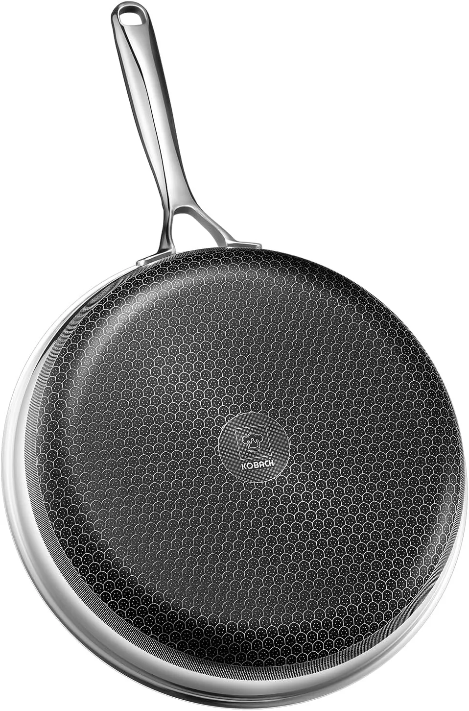12in Lid Nonstick Frying Pan - Stainless Steel Skillet, Dishwasher & Oven Safe, Compatible with Induction & Gas Stoves, Non-Toxic & Easy to Clean