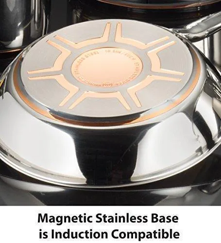 13-Piece, Model T-fal and Set, Hot item Cookware Pans C836SD Steel Pots Discounted Stainless Silver, Copper-Bottom, with