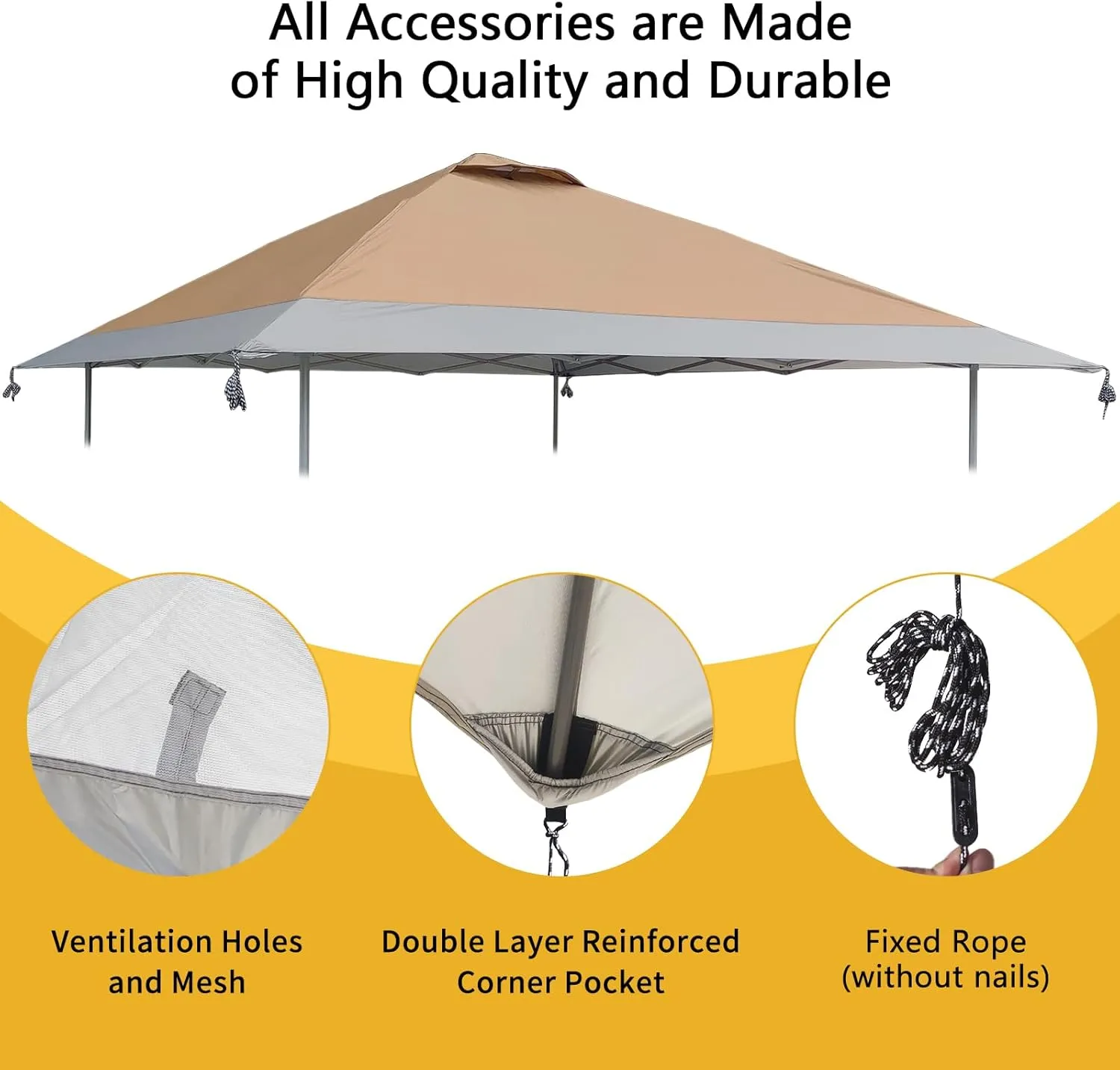 13x13 Canopy Replacement Top with Air Vent Fit for Coleman Oasis 1606532 2156426 2156428, 300D Oxford Waterproof Silver Coated Pop Up Canopy Tent Cover for Outdoor (Replacement Top Only)