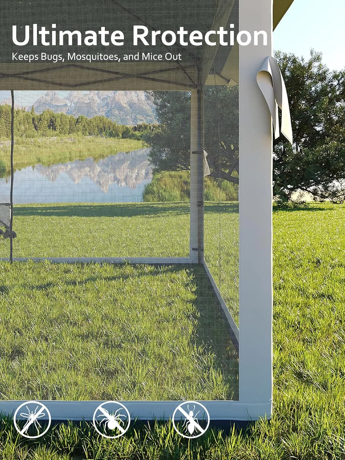 13x13FT Pop Up Gazebo,Canopy Tent with Mosquito Netting,Outdoor Patio Gazebo,Backyard Tent for Party,Wedding,Outdoor Dining(Dark Army Green Hemp Grey)