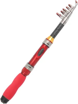 1.5M Portable Telescopic Fishing Rod for Adults Lightweight Fishing Pole with Comfortable Cork Grip for Freshwater and Saltwater Fishing