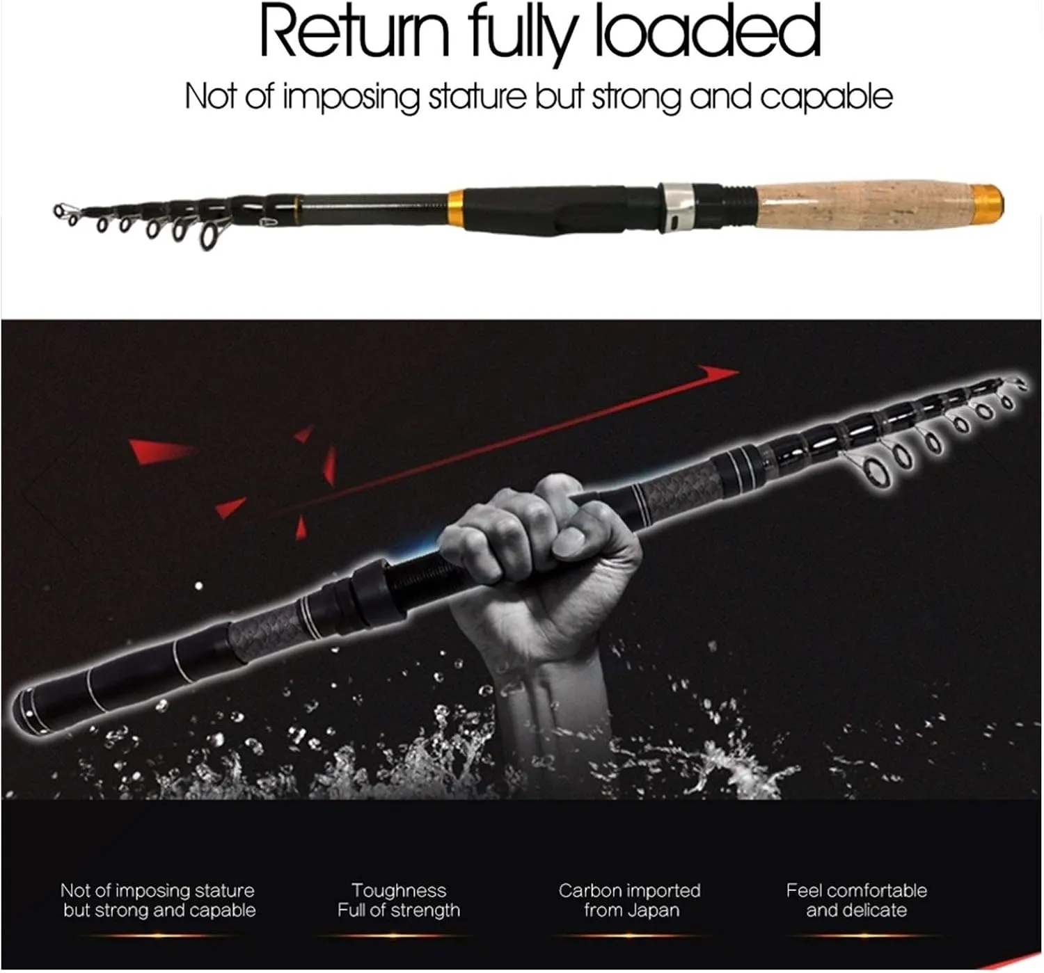 1.8m-3.0m Multifunction Spinning Rod Carbon Fishing Fish Pole Telescopic Travel Fishing Rod Ultrashort Fishing Tackle DaJiKan (Color : Light Yellow, Length : 1.8 m)