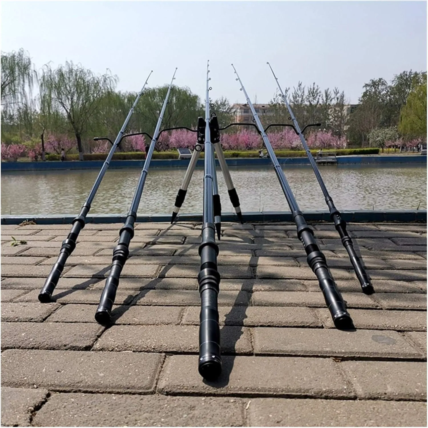 1.8m-3.0m Multifunction Spinning Rod Carbon Fishing Fish Pole Telescopic Travel Fishing Rod Ultrashort Fishing Tackle DaJiKan (Color : Light Yellow, Length : 1.8 m)
