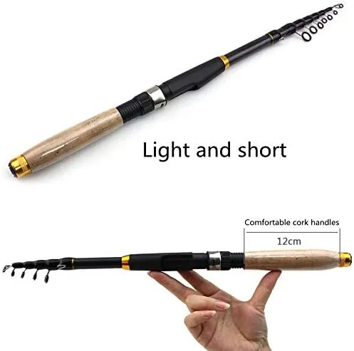 1.8m-3.6m Multifunction Telescopic Fishing Rod Cork Handle Carbon Fiber carp Spinning Rod Portable Travel Pole Fish Tackle