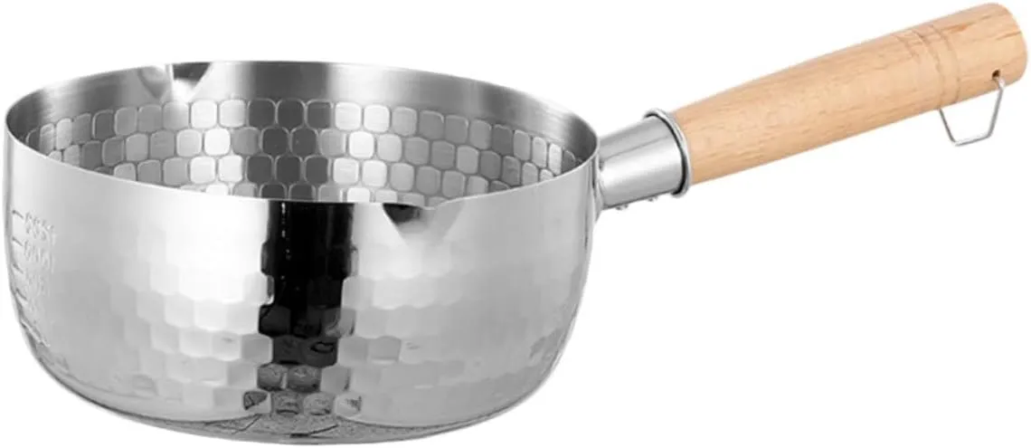 1Pc Stainless Steel Picnic Pot with Wooden Handle Camping Cookware Practical Leak Design for Backpacking and Outdoor Cooking