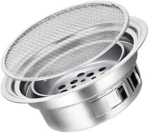1Set Portable Korean Bbq Grill Stainless Steel Outdoor Barbecue Stove Lightweight Compact Design for Picnics Camping and Beach Gatherings for Outdoor Cooking