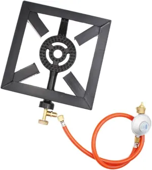 1Set Portable Propane Stove Burner Cast Iron Outdoor Cooking Equipment for Camping Hiking Bbq and Picnics Sturdy and Compact Design for All Your Outdoor Cooking Needs