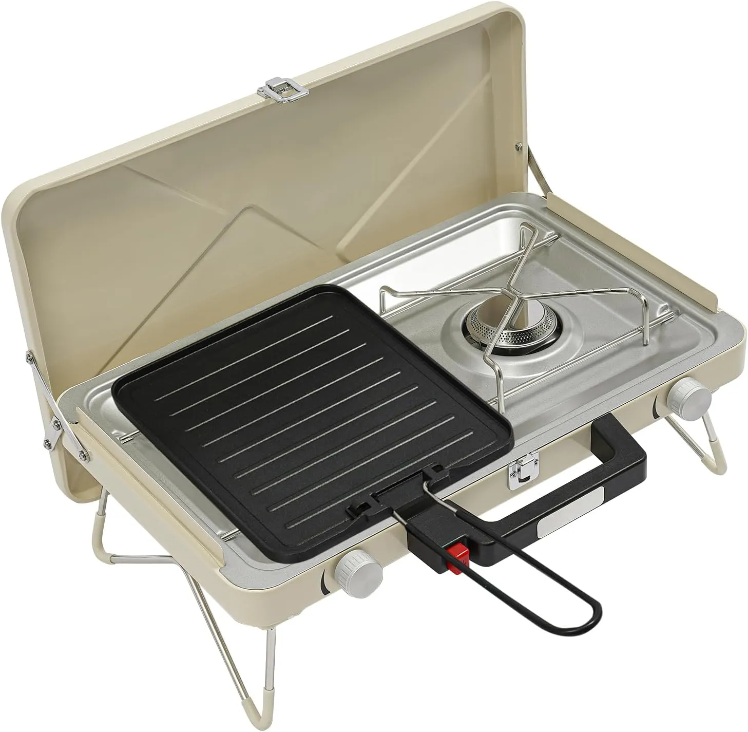 2 Burner Portable Camping Stove Propane 7000W Folding Camp Stove for Camping Portable Foldable Cooking Gas Stove with Carrying Bag for Outdoor Cooking, BBQ & Tailgating