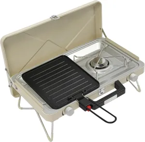 2 Burner Portable Camping Stove Propane 7000W Folding Camp Stove for Camping Portable Foldable Cooking Gas Stove with Carrying Bag for Outdoor Cooking, BBQ & Tailgating