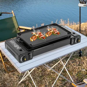 2 Burner Portable Propane Camping Stove 1150W 3924BTU Camp Stove Camping Grill Gas Stove Top with Storage Case for Outdoor Kitchen RV & Emergency Cooking
