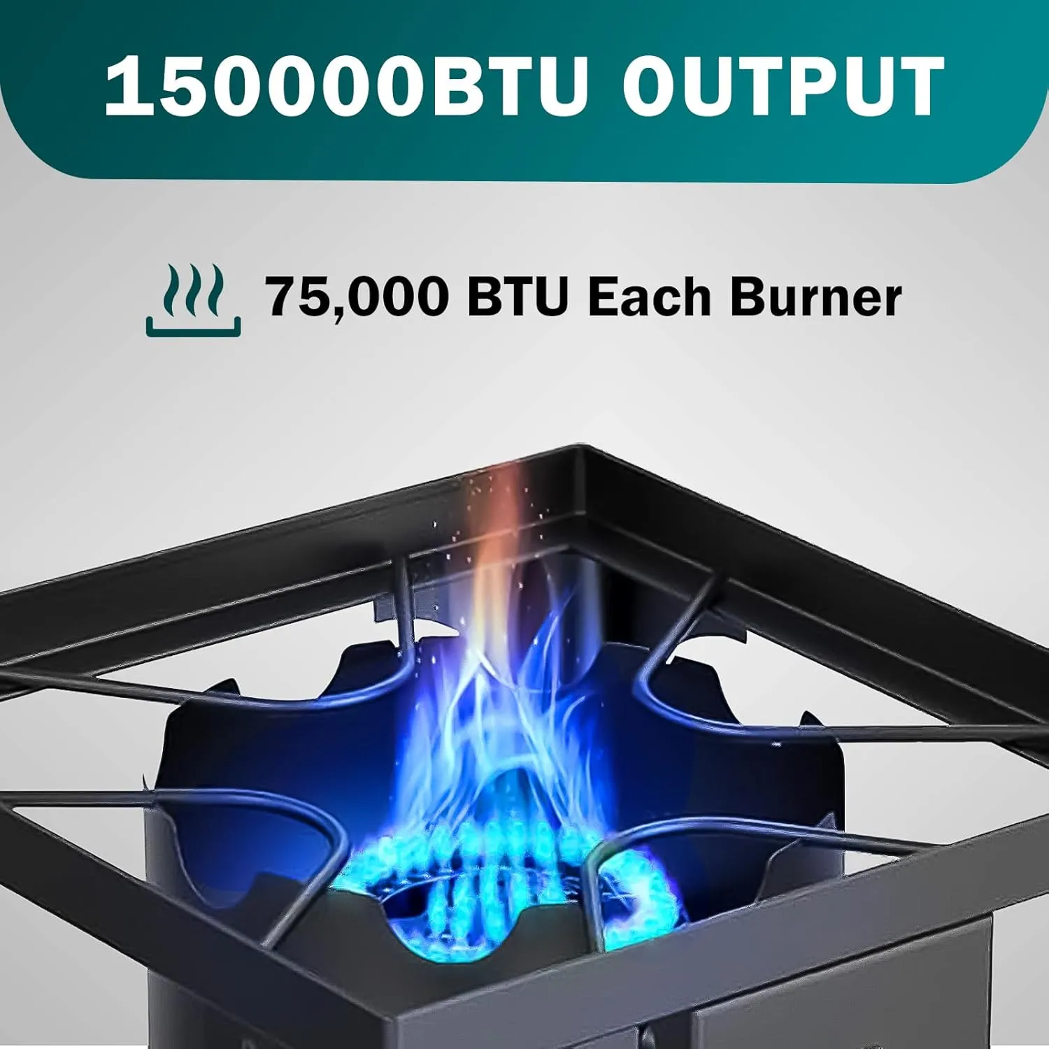 2 Burner Propane Gas Stove | 150K BTU High-Pressure Outdoor Cooker with Adjustable Regulator, Detachable Legs, Portable for Camping & Patio | Parrillas estufas de gas portátiles para cocinar afuera