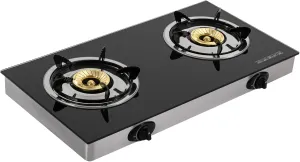 2 Burner Propane Stove Portable Auto Ignition LPG Stove Camping Grill/Stove Tempered Glass Cooking Stove for Camping Tailgating BBQ