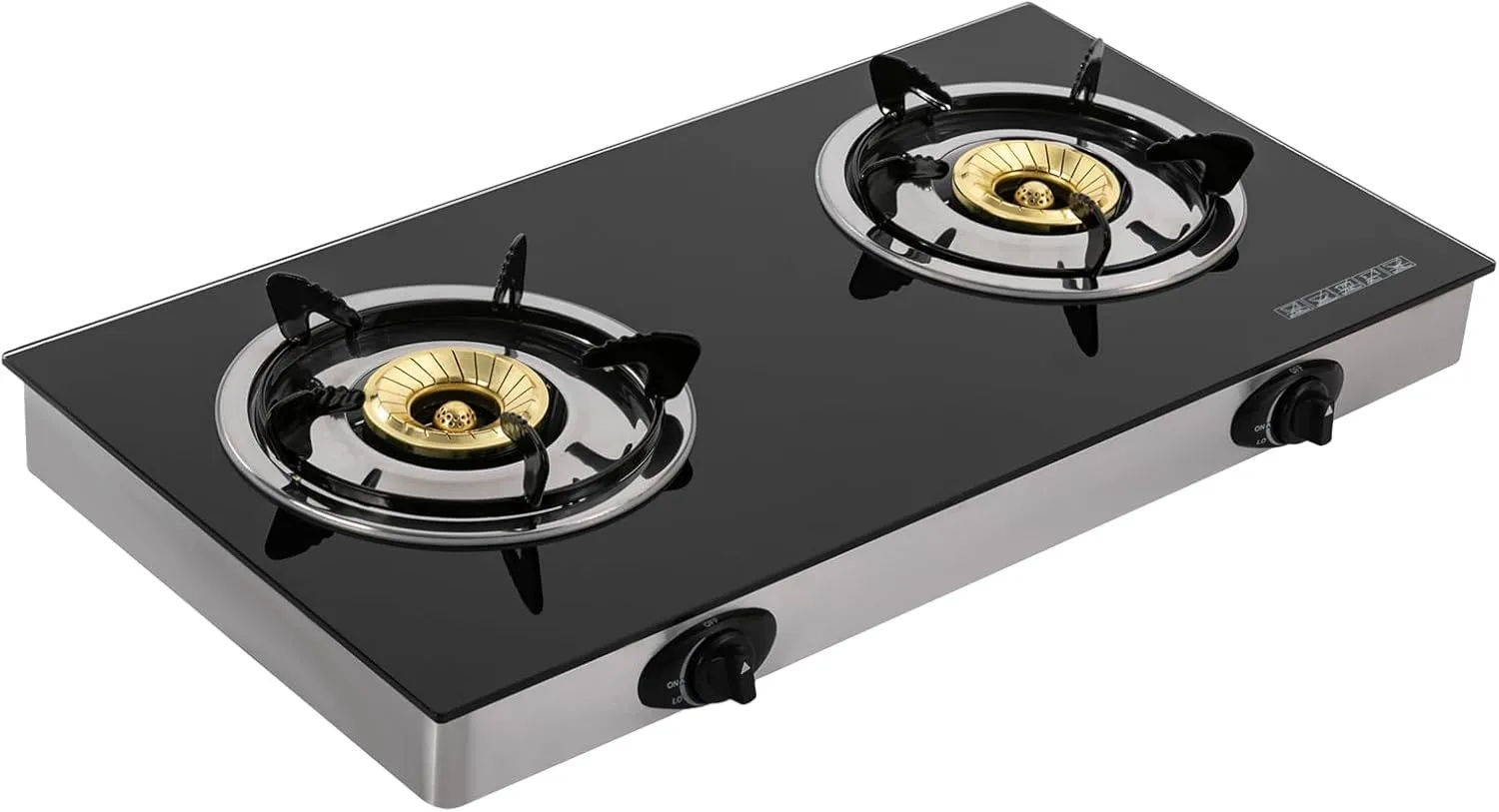 2 Burner Propane Stove Portable Auto Ignition LPG Stove Camping Grill/Stove Tempered Glass Cooking Stove for Camping Tailgating BBQ