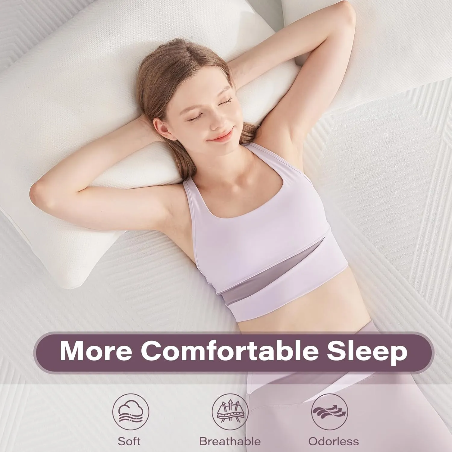 2 Inch Memory Foam Mattress Topper Twin Size Ventilated Breathable Cooling Mattress Pad with Removable Soft Cover Portable Bed Topper for Back Pain and Pressure Relief, CertiPUR-US Certified