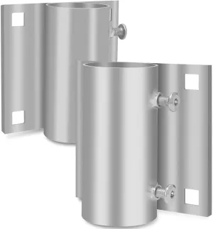 2 Pack Dock Edge Hardware Stationary Dock Heavy Duty Side Leg Pipe Holder Hot Dipped Galvanized Steel Boat Dock Pipe Brackets Sleeve Holder for Dock Pole Post 7/16" Holes for 3/8" Carriage Bolts