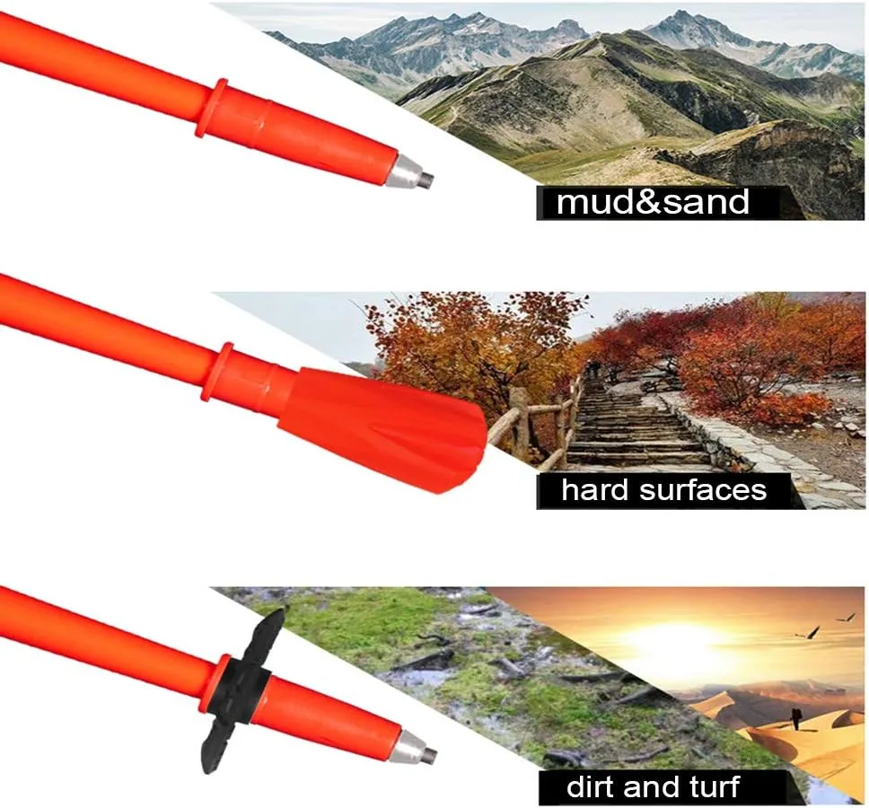 2 Pack Lightweight Trekking Poles- 99% Carbon Fiber Collapsible Hiking Poles/Folding Strong Walking Sticks - Professional Durable Walking Poles for Al (A 105)