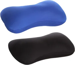2 Pack Squishy Microbead Neck Pillow, Neck & Cervical Support Bolster Cushion Body Pillow Bone Headrest Bean Bag Pillows for Home Sofa Bed Recliner Sleeping Travel Car (Black   Blue)