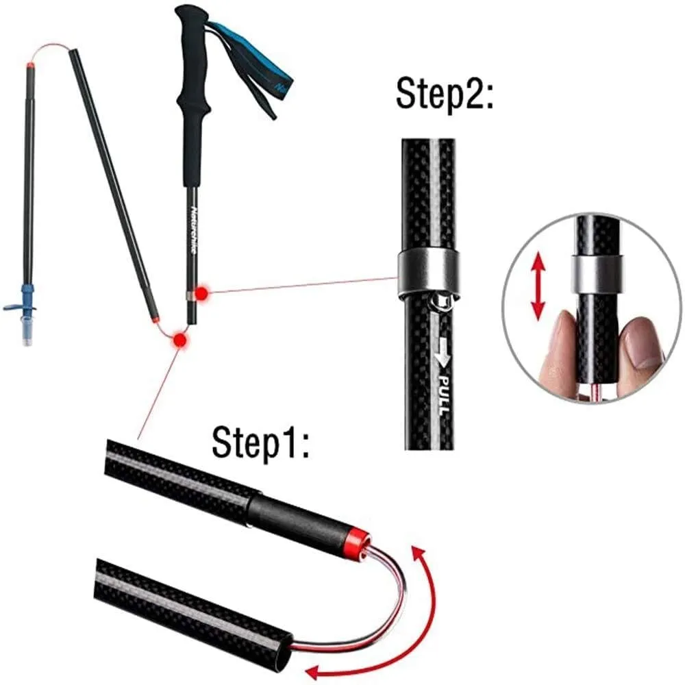 2-Pack Ultralight Carbon Fiber Collapsible Trekking Poles – Adjustable Quick Lock Hiking & Walking Sticks for Men & Women