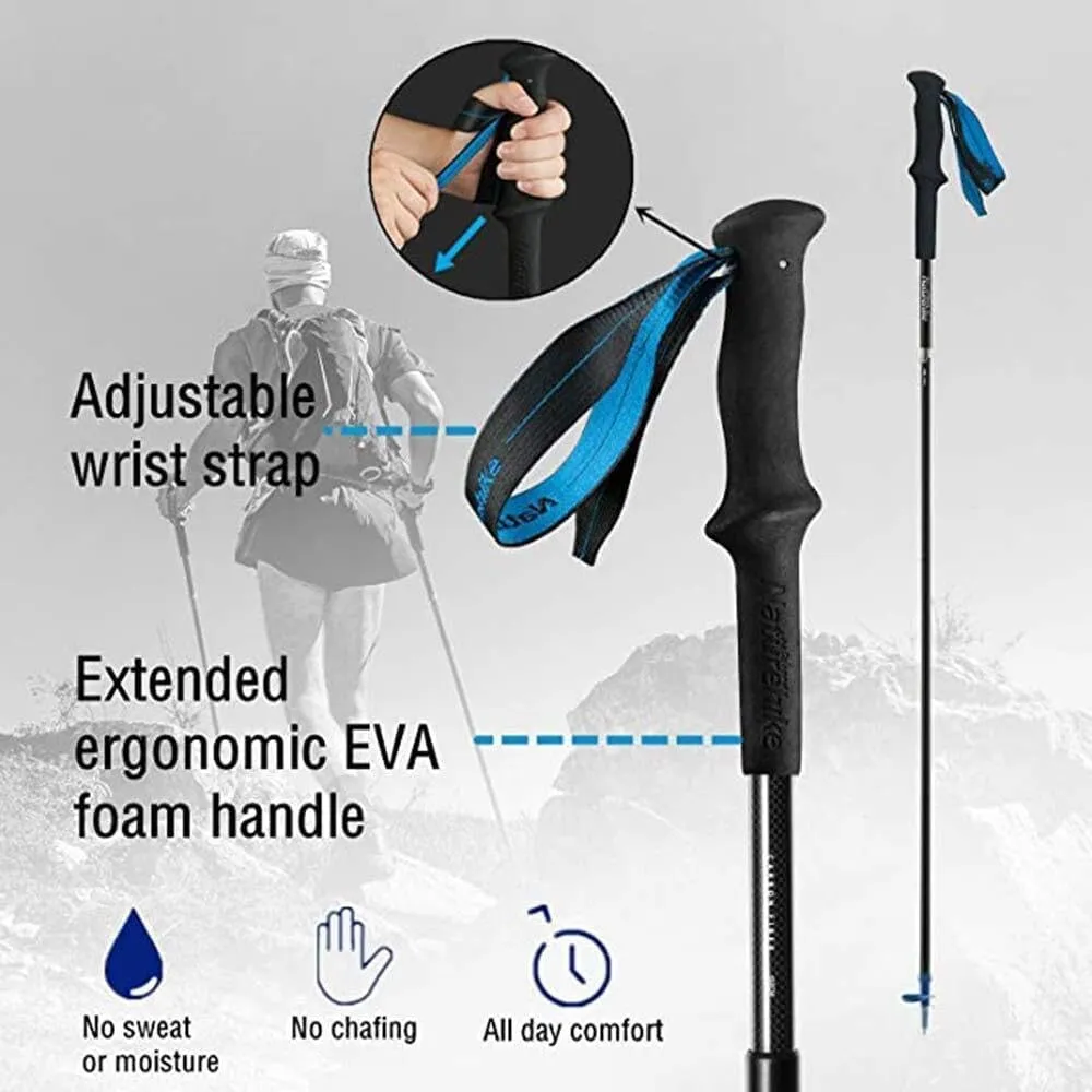 2-Pack Ultralight Carbon Fiber Collapsible Trekking Poles – Adjustable Quick Lock Hiking & Walking Sticks for Men & Women