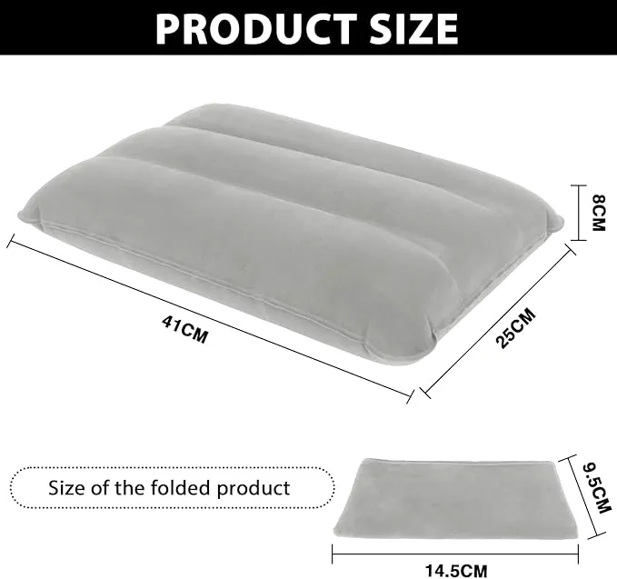 2 Pack Ultralight Inflatable Camping Pillows for Sleeping & Travel, Camp Pillow Backpacking for Sleeping, Inflatable Beach Ergonomic Pillows for Camping Hiking Home Sleeping (Gray X2)