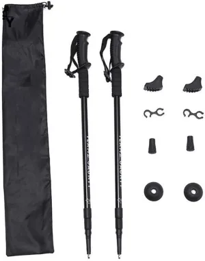 2 Pack with Antishock and Quick Lock System, Telescopic, Collapsible, Ultralight Aluminum for Hiking, Camping, Backpacking, Walking/Black