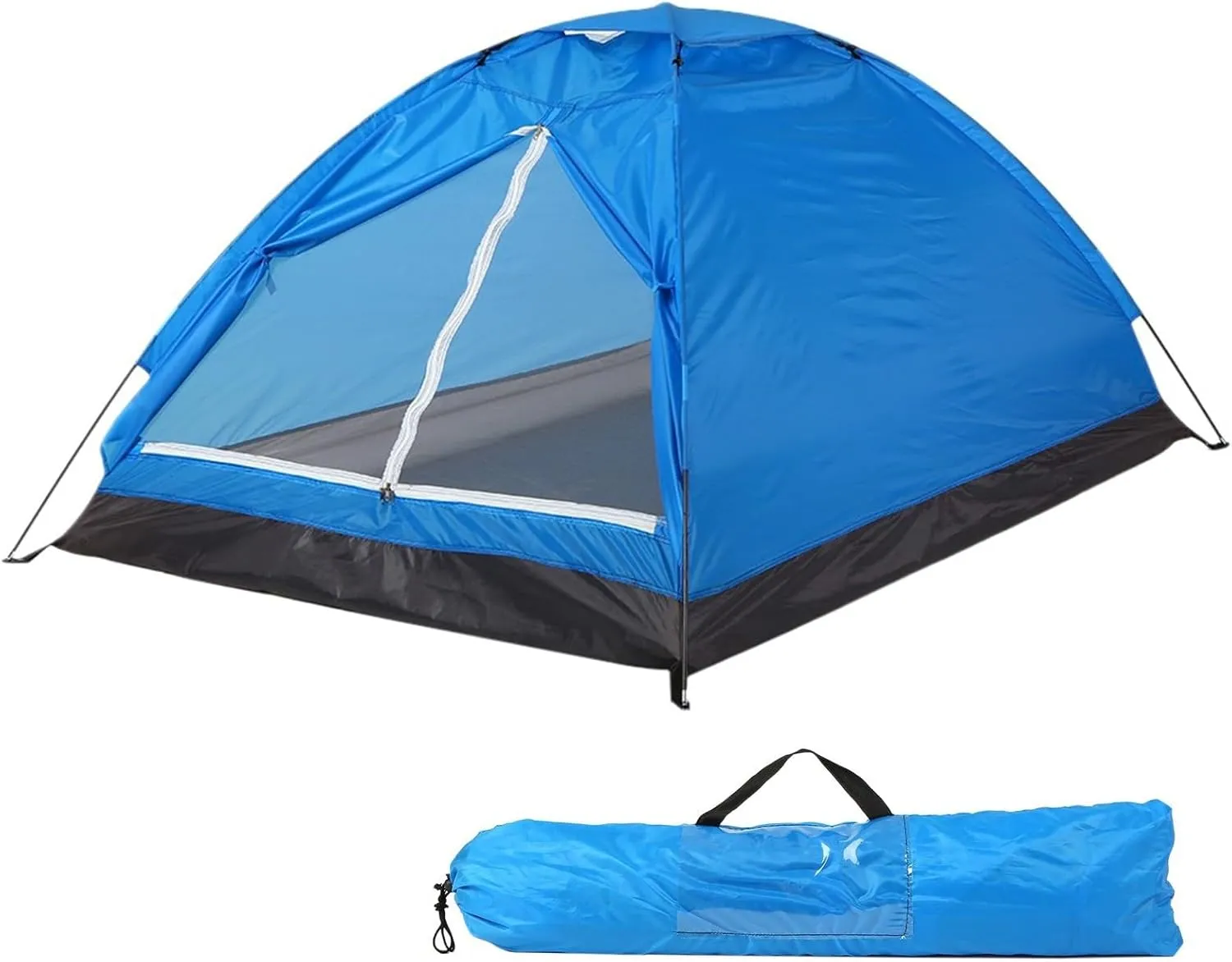 2 Person Camping Dome Tent, Lightweight Camping Tent Easy Set-Up Portable Backpacking Ultralight Waterproof Windproof Anti-UV Sun Shelter Tent Garden Sun Shield Outdoor Hiking(Blue)