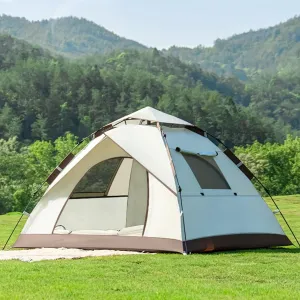 2 Person/3 Person Camping Tent Instant Setup Tent, Beach Tent Pop Up Shade With Mesh Window For Family Camping, Backpacking Tents, Easy Set Up Tent For Hiking, Traveling ( Color : /Khaki 2 person )
