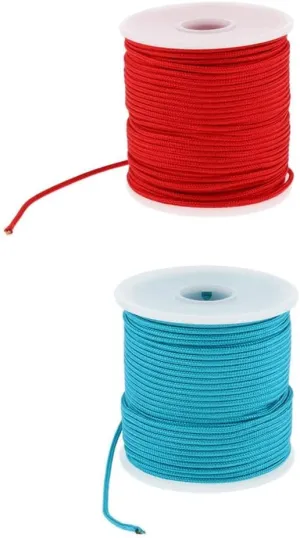 2 Pieces 2mm 50m Paracord Parachute Rope, High Strength Nylon Tent Guy Line for Camping, Fishing, and Outdoor Activities