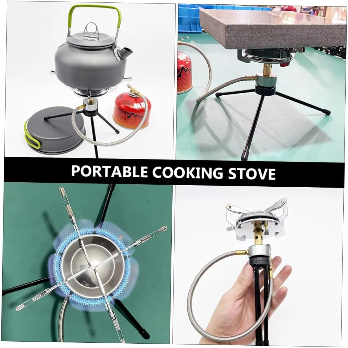 2 Sets Backpacking Stove Portable Gas Burner Outdoor Camping Stove Compact and Lightweight for Easy Carrying