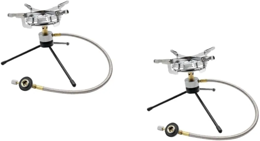 2 Sets Backpacking Stove Portable Gas Burner Outdoor Camping Stove Compact and Lightweight for Easy Carrying