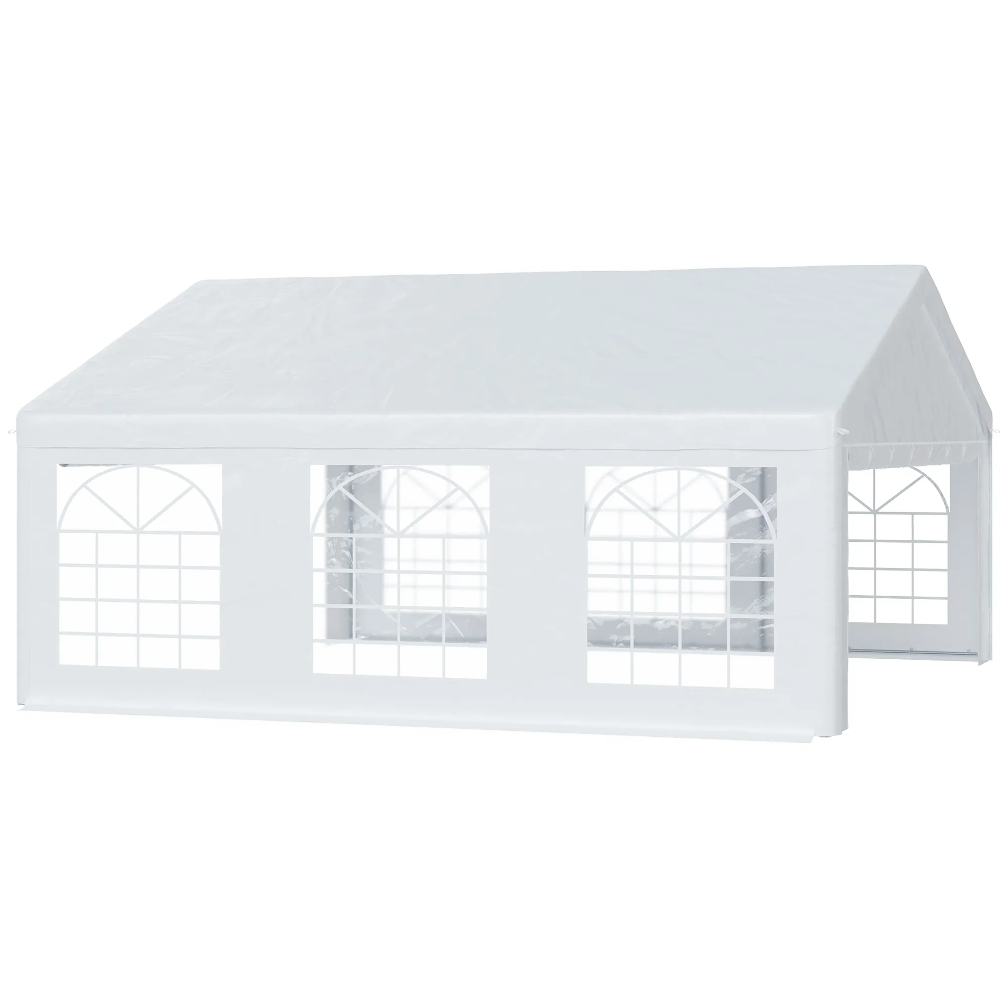 20' x 20' Heavy Duty Party Tent, Carport Garage Canopy, Patio Gazebo Canopy with Removable Sidewall, White