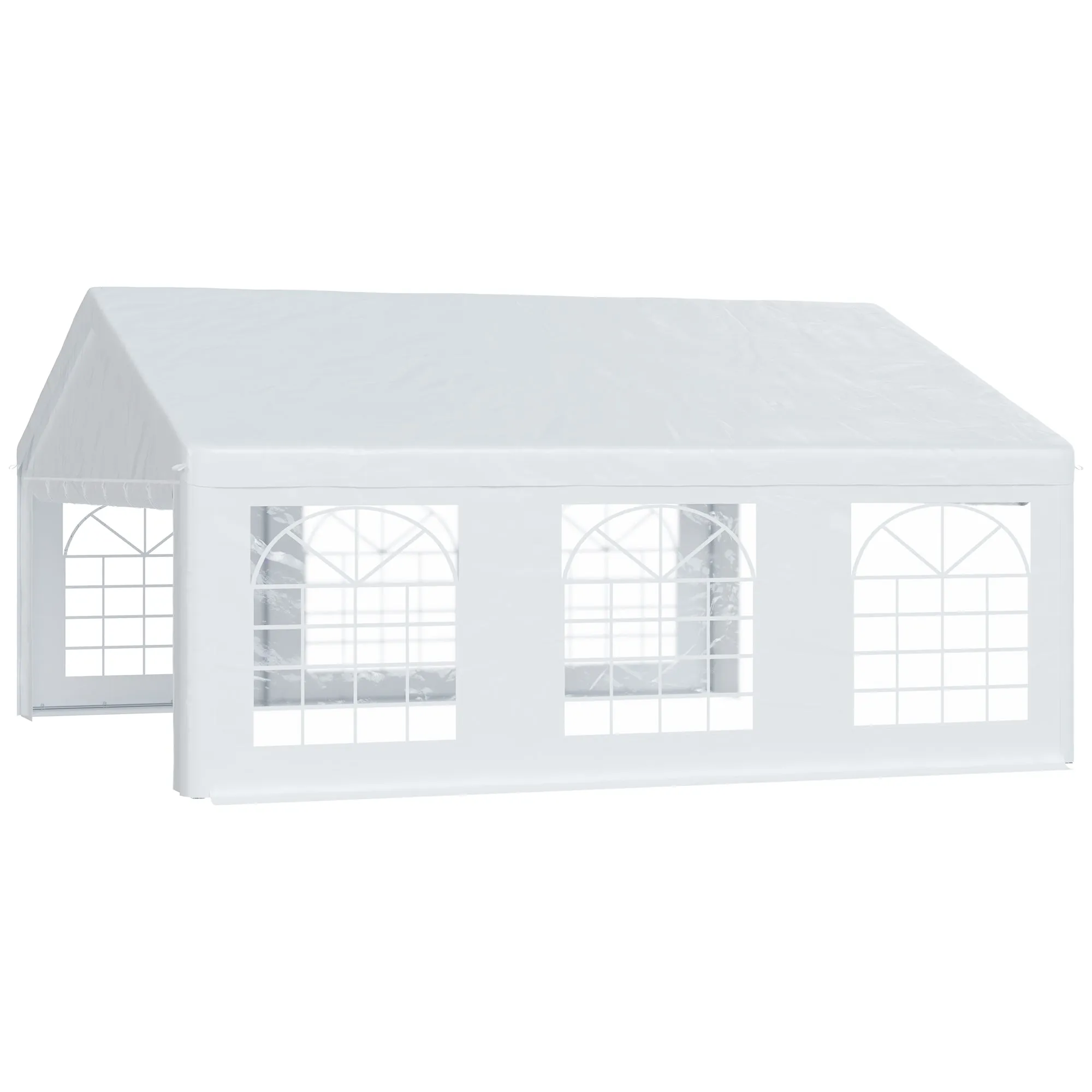 20' x 20' Heavy Duty Party Tent, Carport Garage Canopy, Patio Gazebo Canopy with Removable Sidewall, White