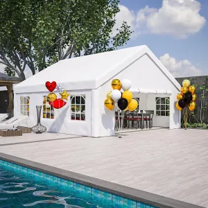 20x20 Party Tent Canopy with Removable Sidewalls, Waterproof & UV-Resistant Outdoor Wedding Tent, Heavy-Duty Alloy Steel Frame, Commercial Grade PE Fabric for Backyard, BBQ, Events - Easy Setup & Carr