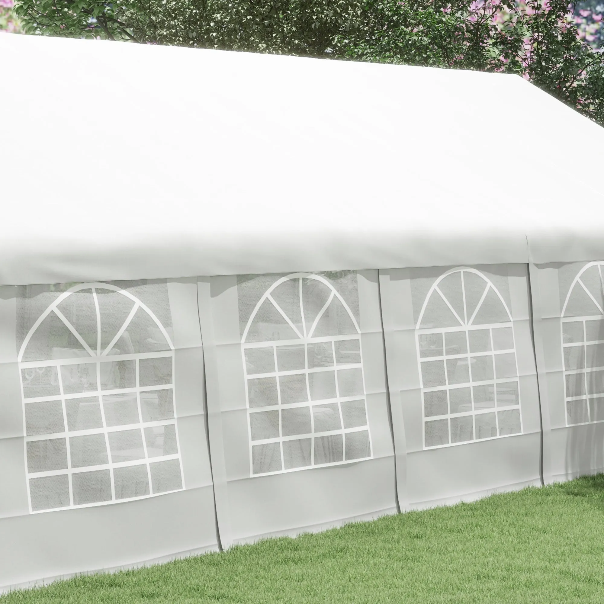 20'x33' Large Party Tent & Carport with Removable Sidewalls and Windows, Portable Garage Canopy Tent, Sun Shade Shelter, for Parties, Wedding, Outdoor Events, White