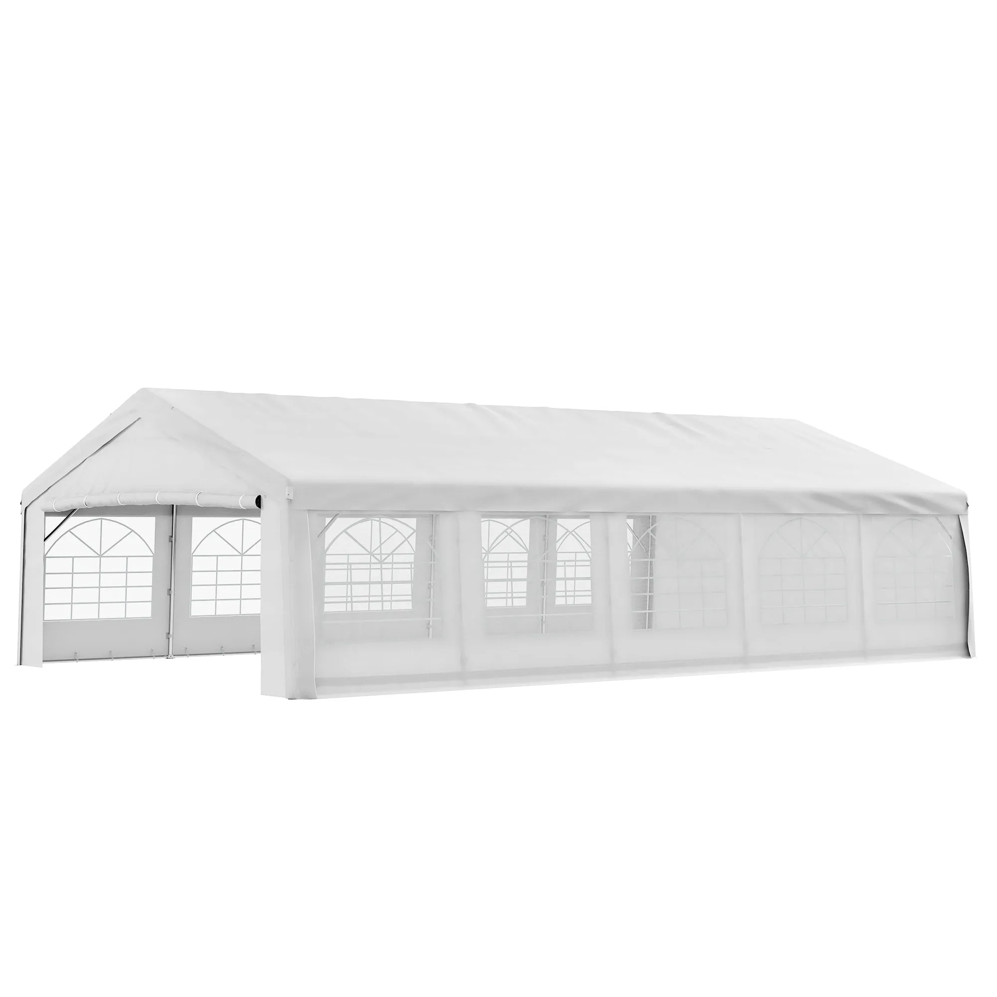 20'x33' Large Party Tent & Carport with Removable Sidewalls and Windows, Portable Garage Canopy Tent, Sun Shade Shelter, for Parties, Wedding, Outdoor Events, White