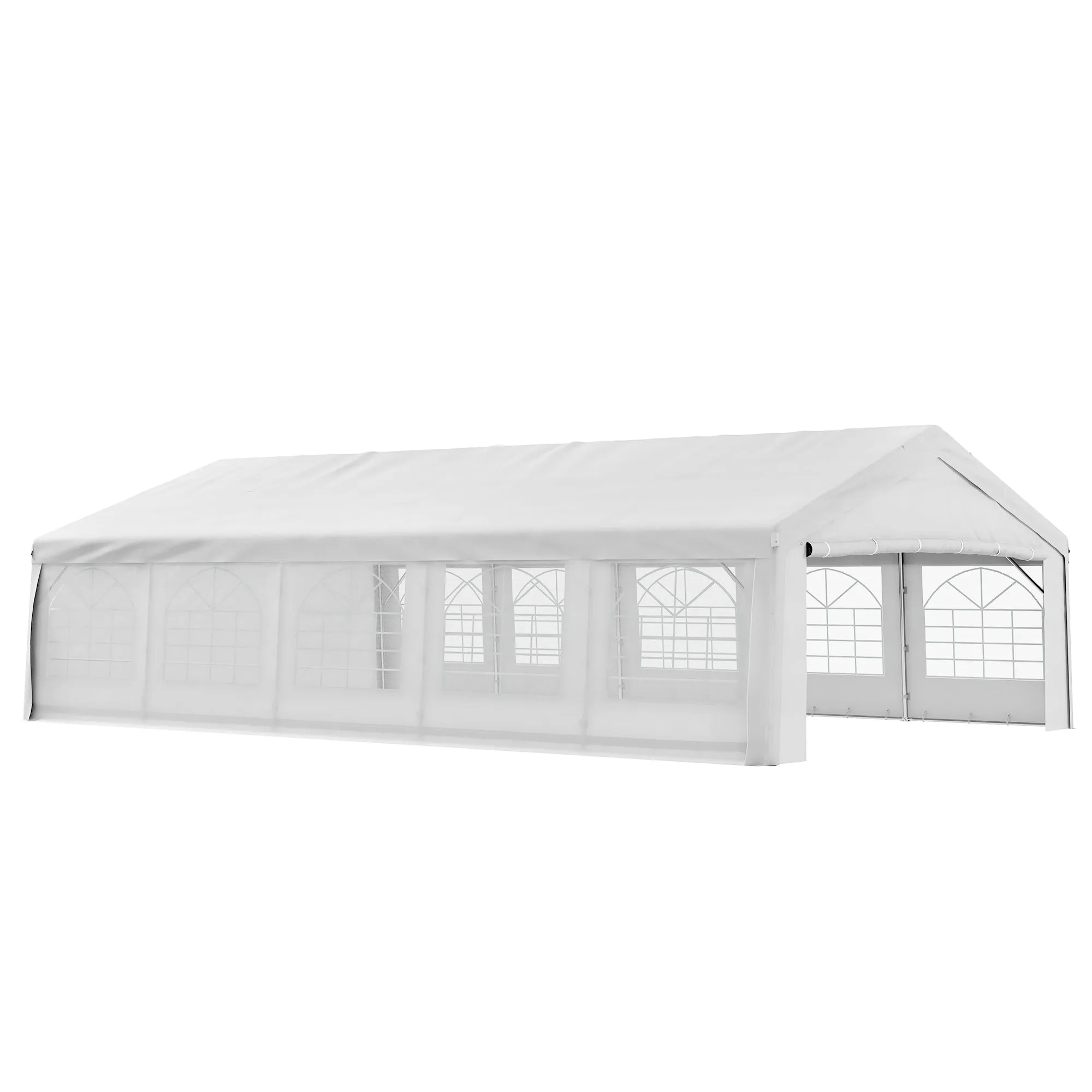 20'x33' Large Party Tent & Carport with Removable Sidewalls and Windows, Portable Garage Canopy Tent, Sun Shade Shelter, for Parties, Wedding, Outdoor Events, White