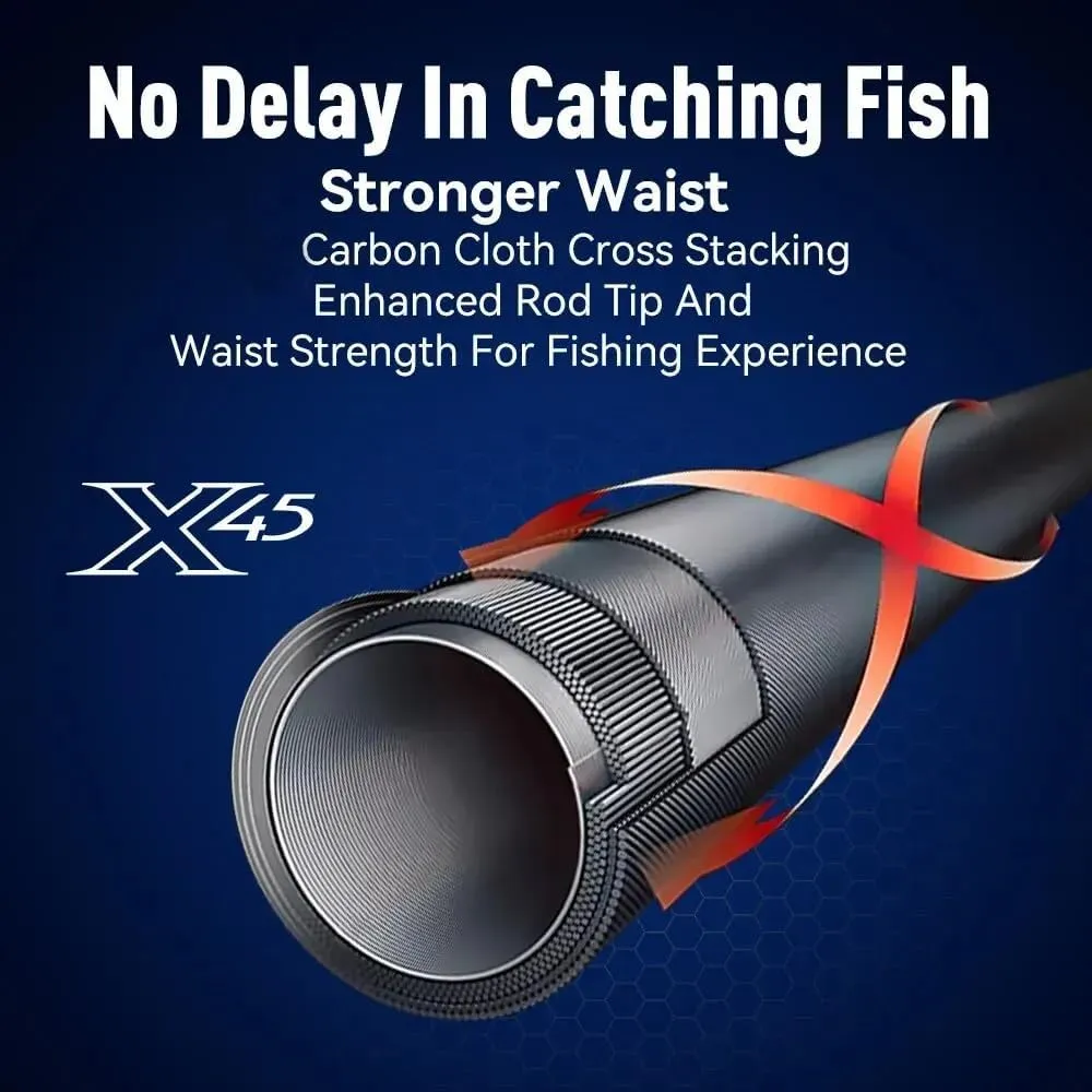 2.1M 2.4M Carbon Fishing Rod 30kg Above Superhard Long Distance Throwing Shot Rod Telescopic Sea Boat Fishing Rod